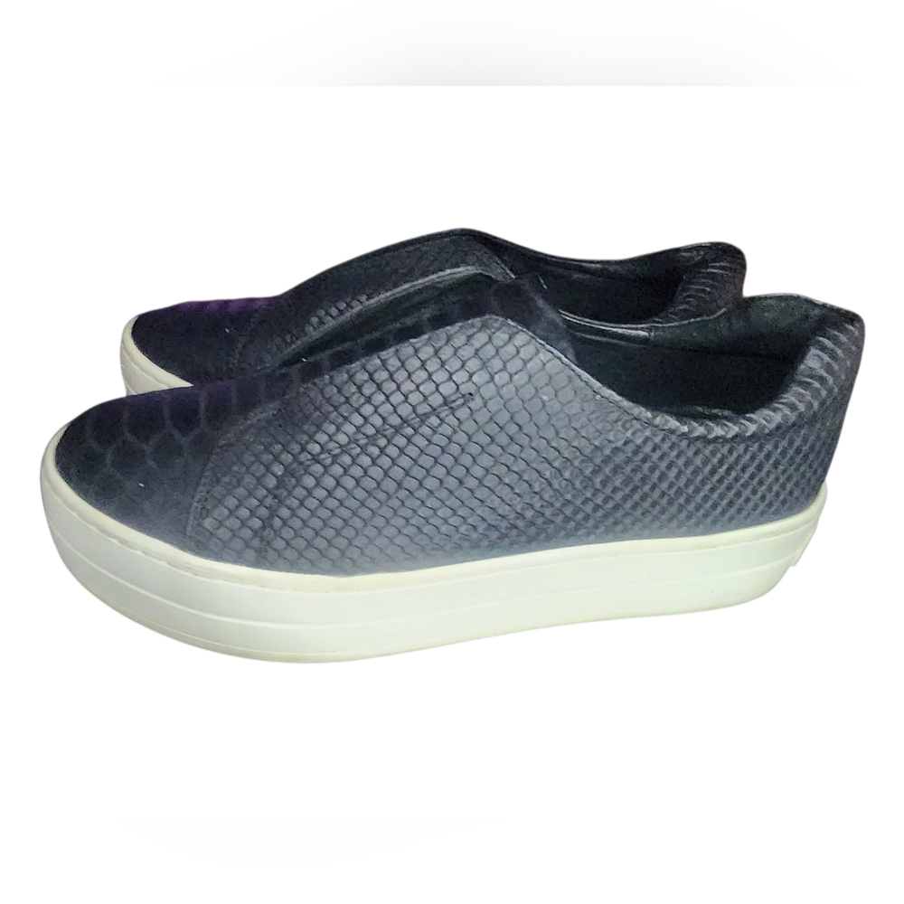 J/SLIDES Heidi Snake Embossed Leather Sneakers, Womens 6.5 - Picture 2 of 8